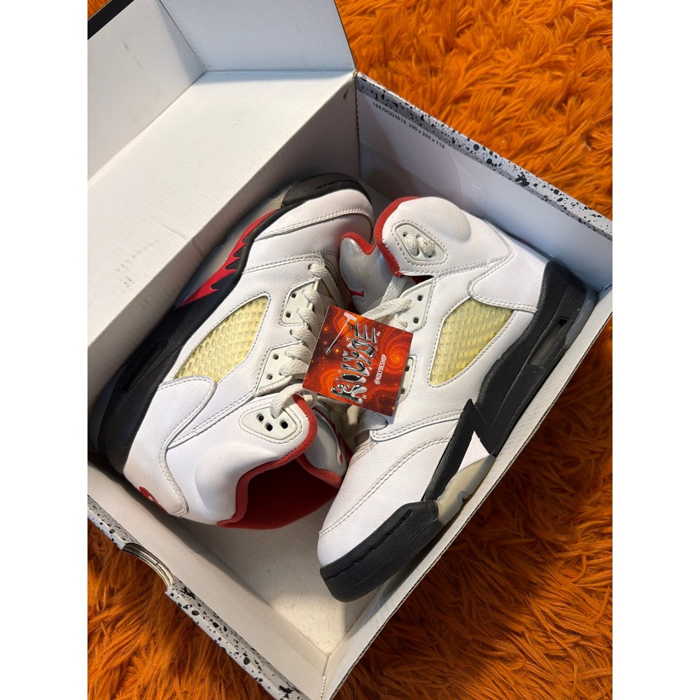 Jordan 5 Retro Fire Red Silver Tongue White Red Black Sneakers DA1911-102